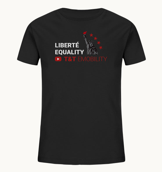 T&T Emobility LIBERTÉ EQUALITY black - Kids Organic Shirt