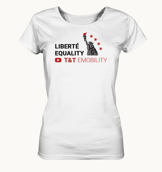 T&T Emobility LIBERTÉ EQUALITY white - Ladies Organic Shirt