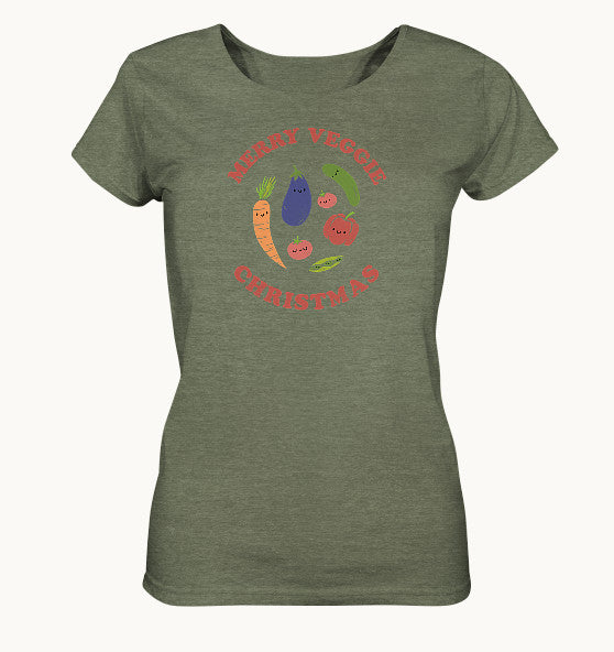 Merry Veggie Christmas - Ladies Organic Shirt (meliert)