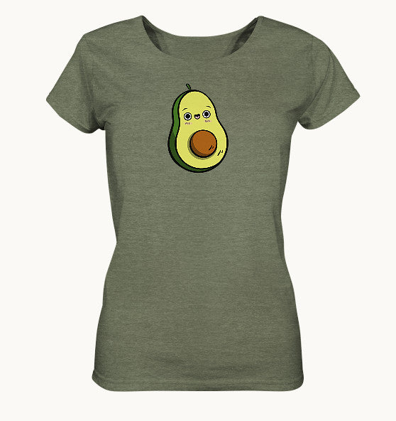 Avocado Kawaii - Ladies Organic Shirt (meliert)