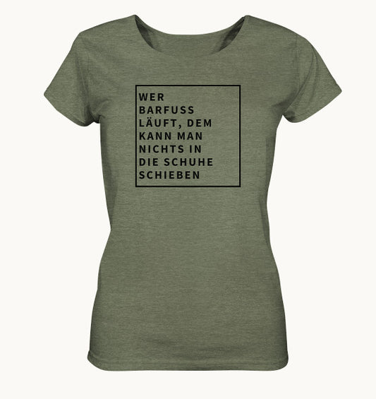 WER BARFUSS LÄUFT - Ladies Organic Shirt (meliert)