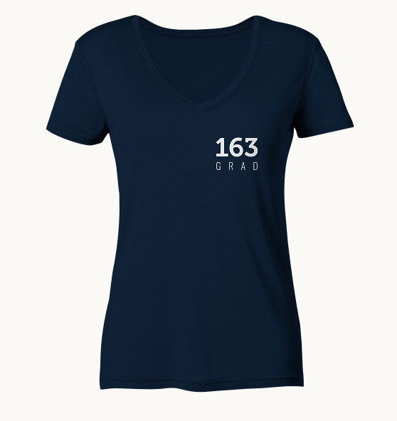 163 Grad plain - Ladies Organic V-Neck Shirt