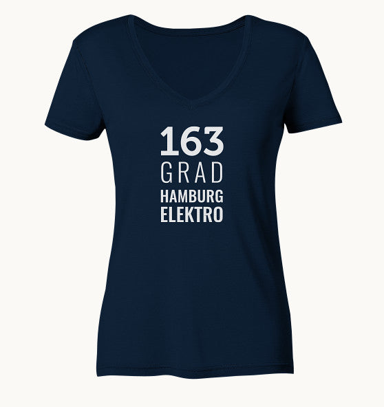 163 GRAD HAMBURG ELEKTRO blue - Ladies Organic V-Neck Shirt