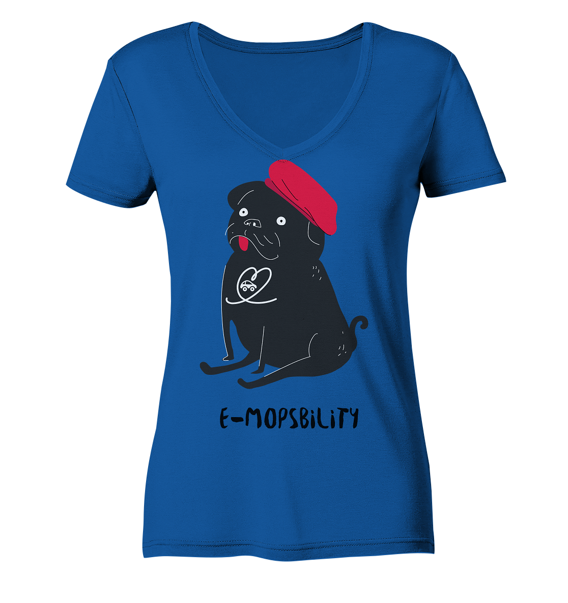 E-Mopsbility ORGANIC - Ladies Organic V-Neck Shirt