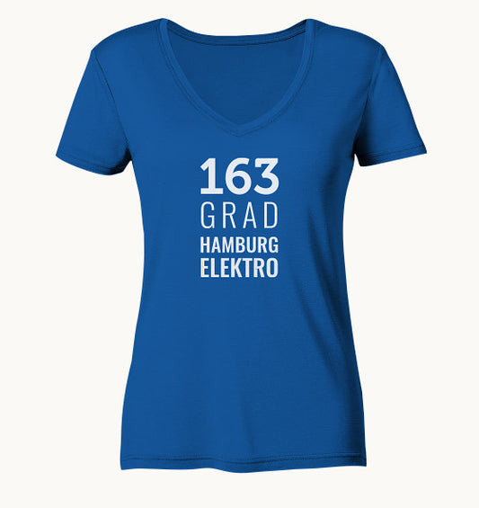 163 GRAD HAMBURG ELEKTRO blue - Ladies Organic V-Neck Shirt