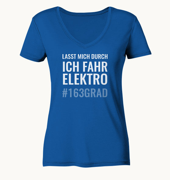 163 GRAD ICH FAHR ELEKTRO blue - Ladies Organic V-Neck Shirt