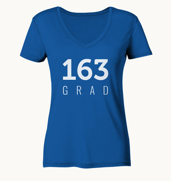 163 GRAD blue - Ladies Organic V-Neck Shirt
