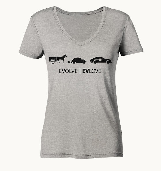 EVLove black - Ladies Organic V-Neck Shirt