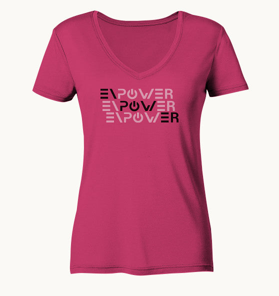 enPower Tripple - Ladies Organic V-Neck Shirt