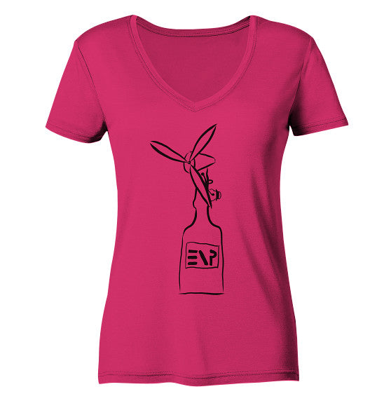 enPower Cheers To Clean Energy black - Ladies Organic V-Neck Shirt
