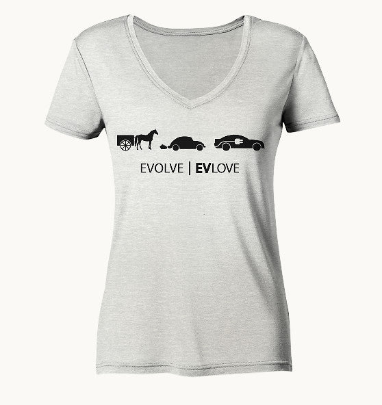 EVLove black - Ladies Organic V-Neck Shirt