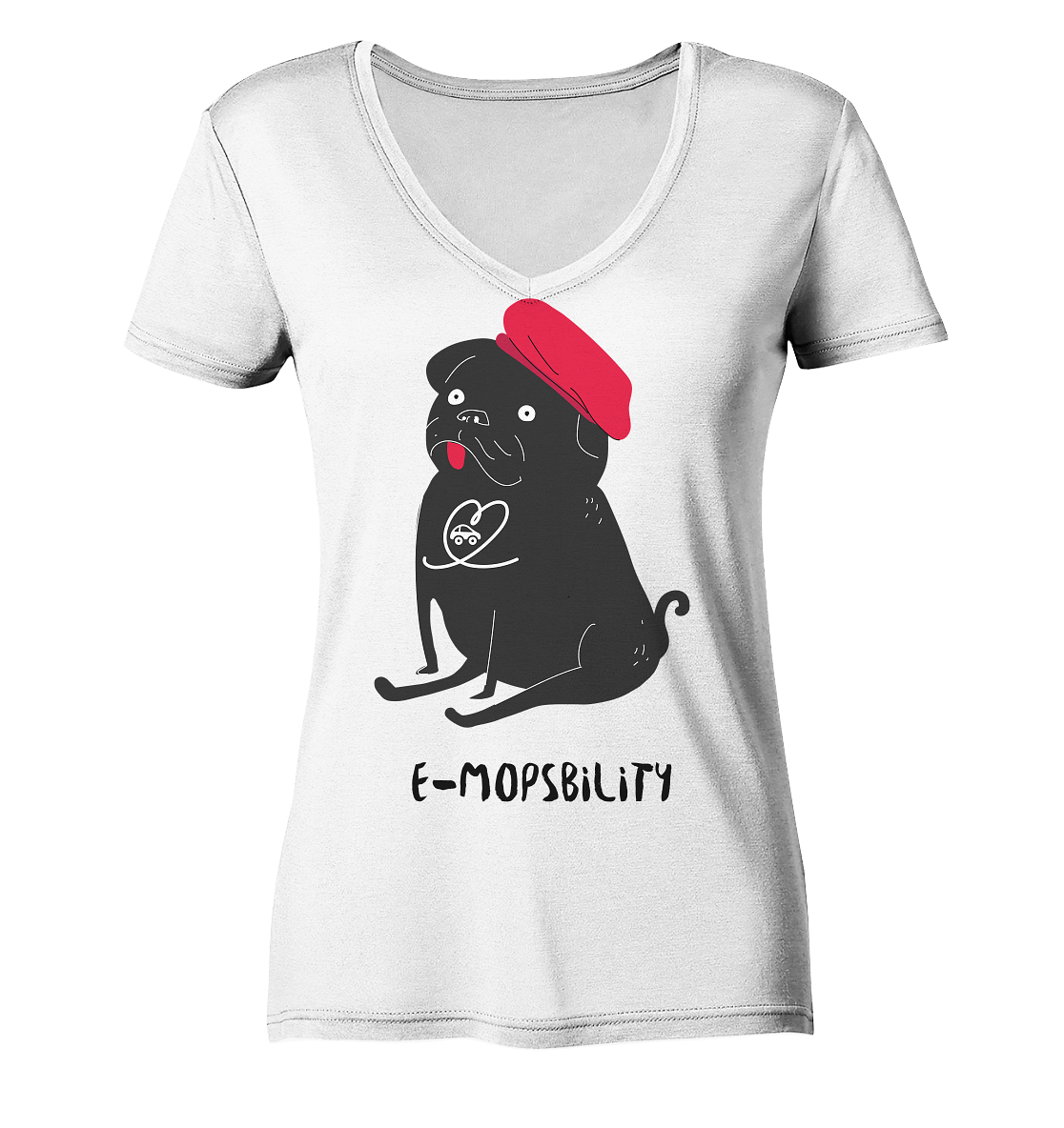 E-Mopsbility ORGANIC - Ladies Organic V-Neck Shirt