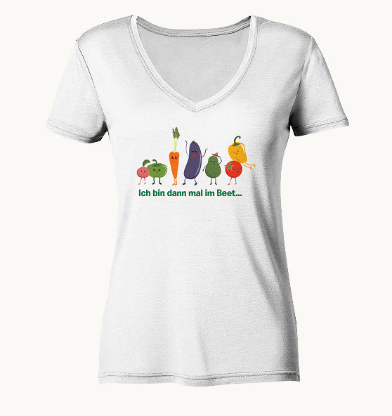 GN Ich bin dann mal im Beet - Ladies Organic V-Neck Shirt