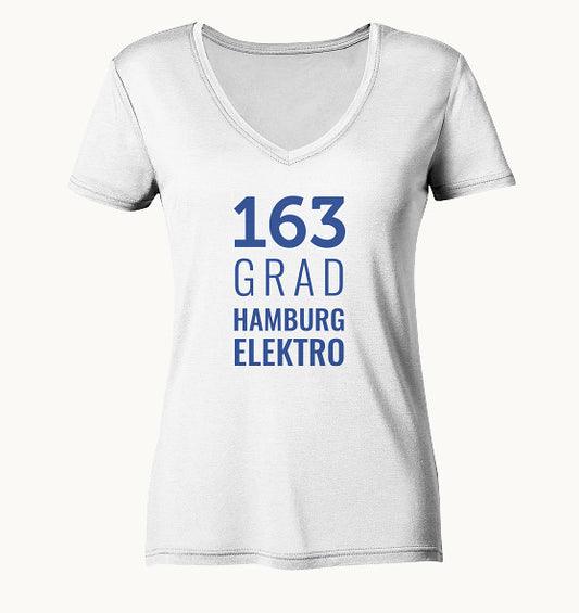 163 GRAD HAMBURG ELEKTRO white - Ladies Organic V-Neck Shirt