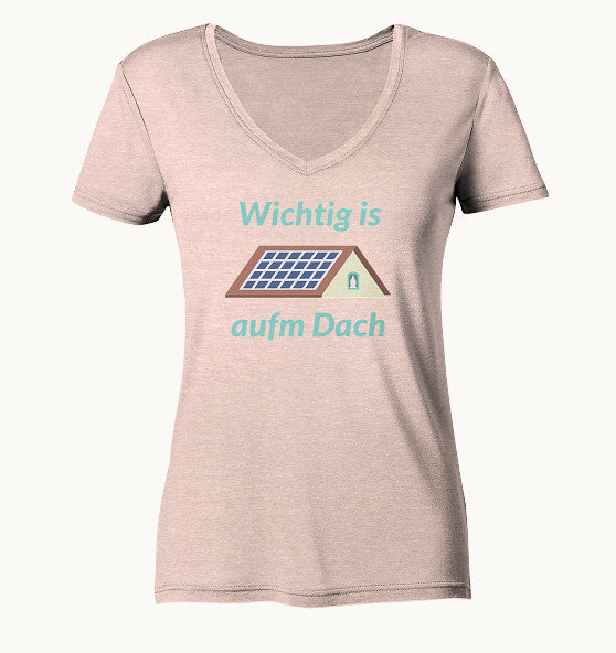 GN Wichtig is aufm Dach - Ladies Organic V-Neck Shirt