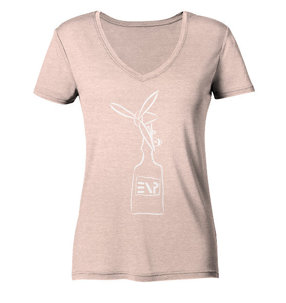 enPower Cheers To Clean Energy white - Ladies Organic V-Neck Shirt