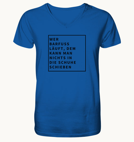 WER BARFUSS LÄUFT - Mens Organic V-Neck Shirt