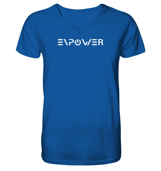 enPower Fully white - Mens Organic V-Neck Shirt