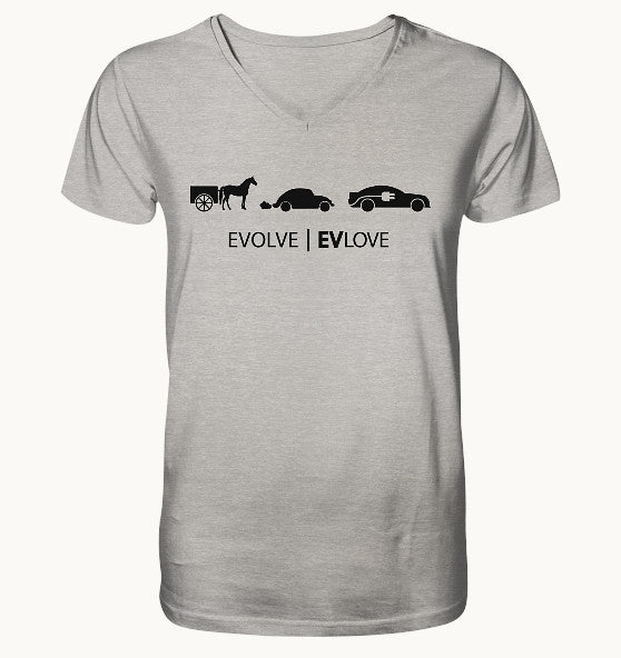 EVLove black - Mens Organic V-Neck Shirt