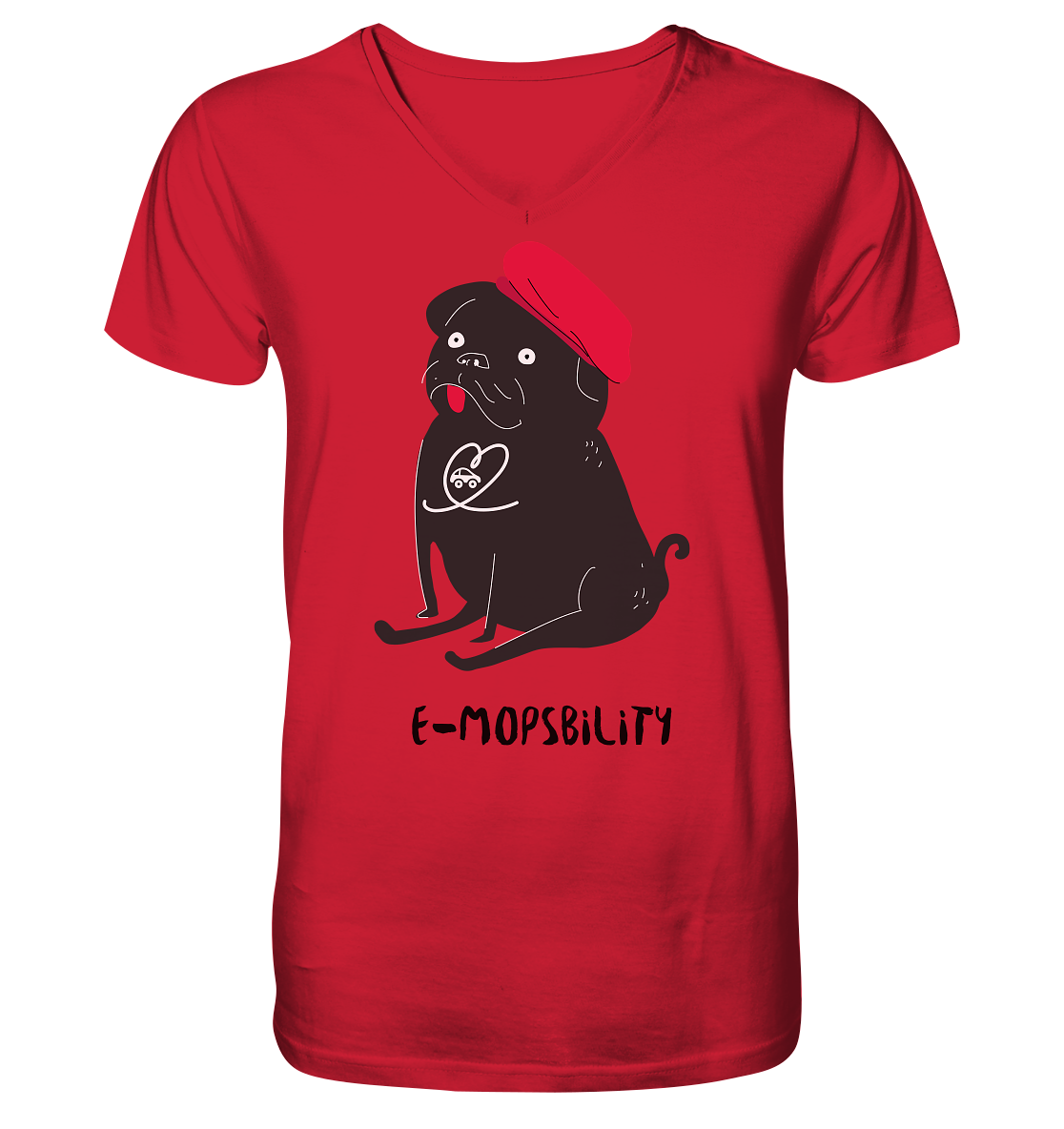 E-Mopsbility ORGANIC - Mens Organic V-Neck Shirt