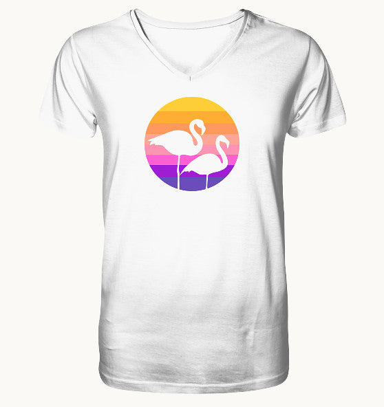 Flamingos - Mens Organic V-Neck Shirt