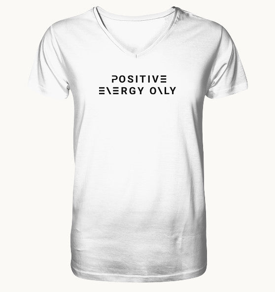 enPower Positive Energy black - Mens Organic V-Neck Shirt