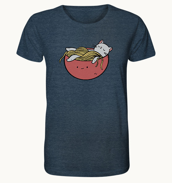 Ramen Cat - Organic Shirt (meliert)