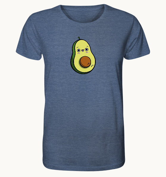 Avocado Kawaii - Organic Shirt (meliert)