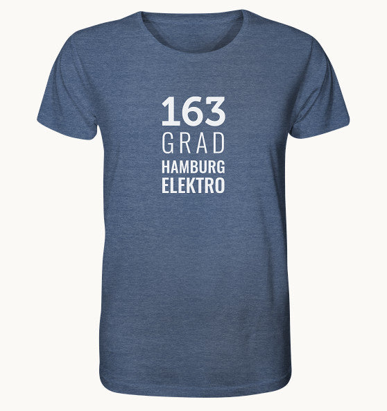 163 GRAD HAMBURG ELEKTRO blue - Organic Shirt (meliert)