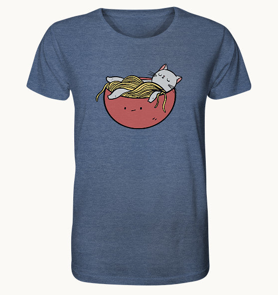 Ramen Cat - Organic Shirt (meliert)