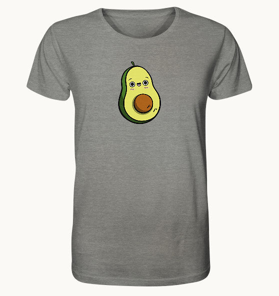 Avocado Kawaii - Organic Shirt (meliert)